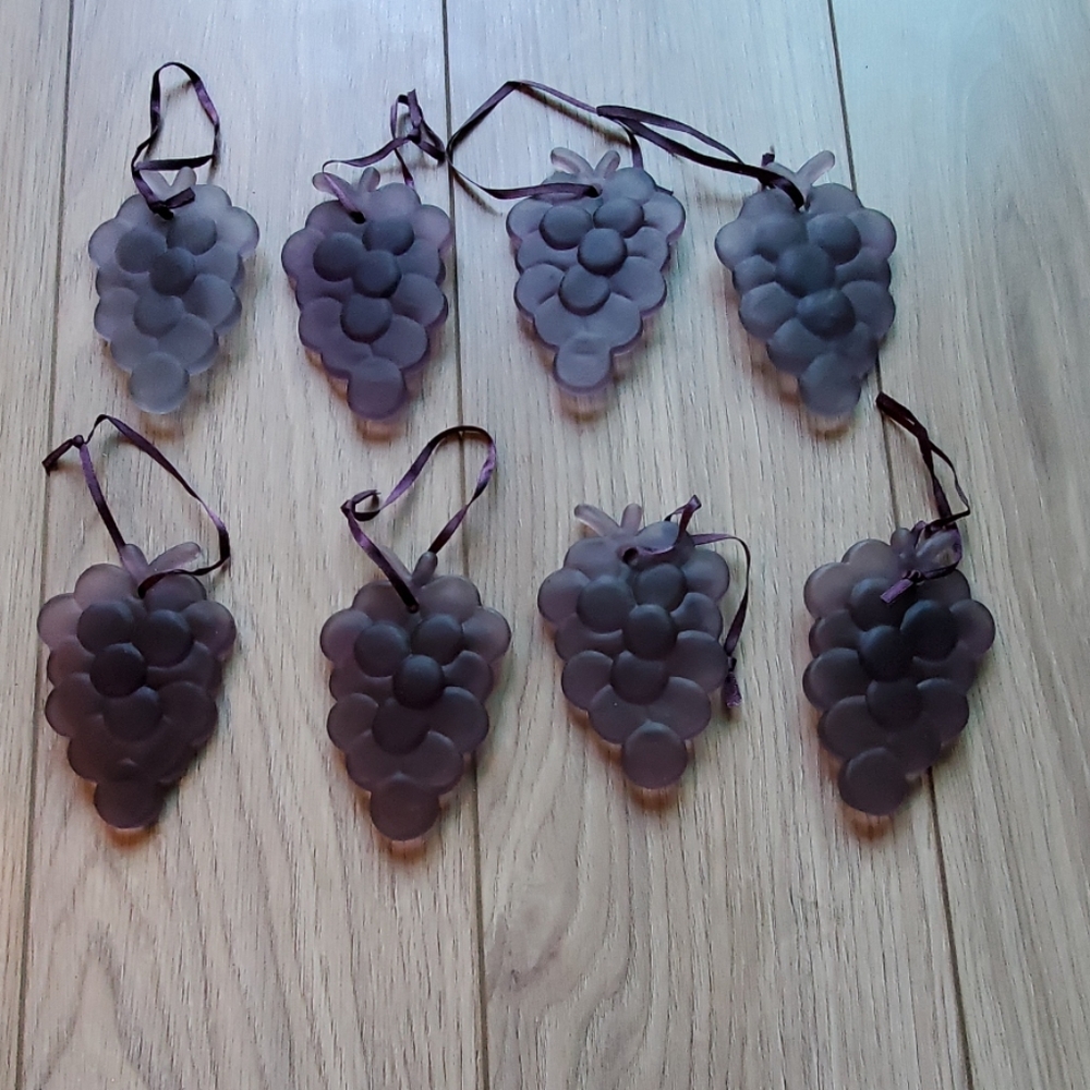Pottery Barn Glass Grape Ornaments
